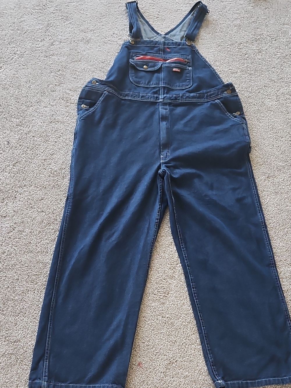 Dickies Men's Dark Navy Relaxed-Fit Denim Overalls